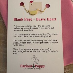 “Blank Page + Brave Heart” Female Empowerment Minimalist Layering Necklace